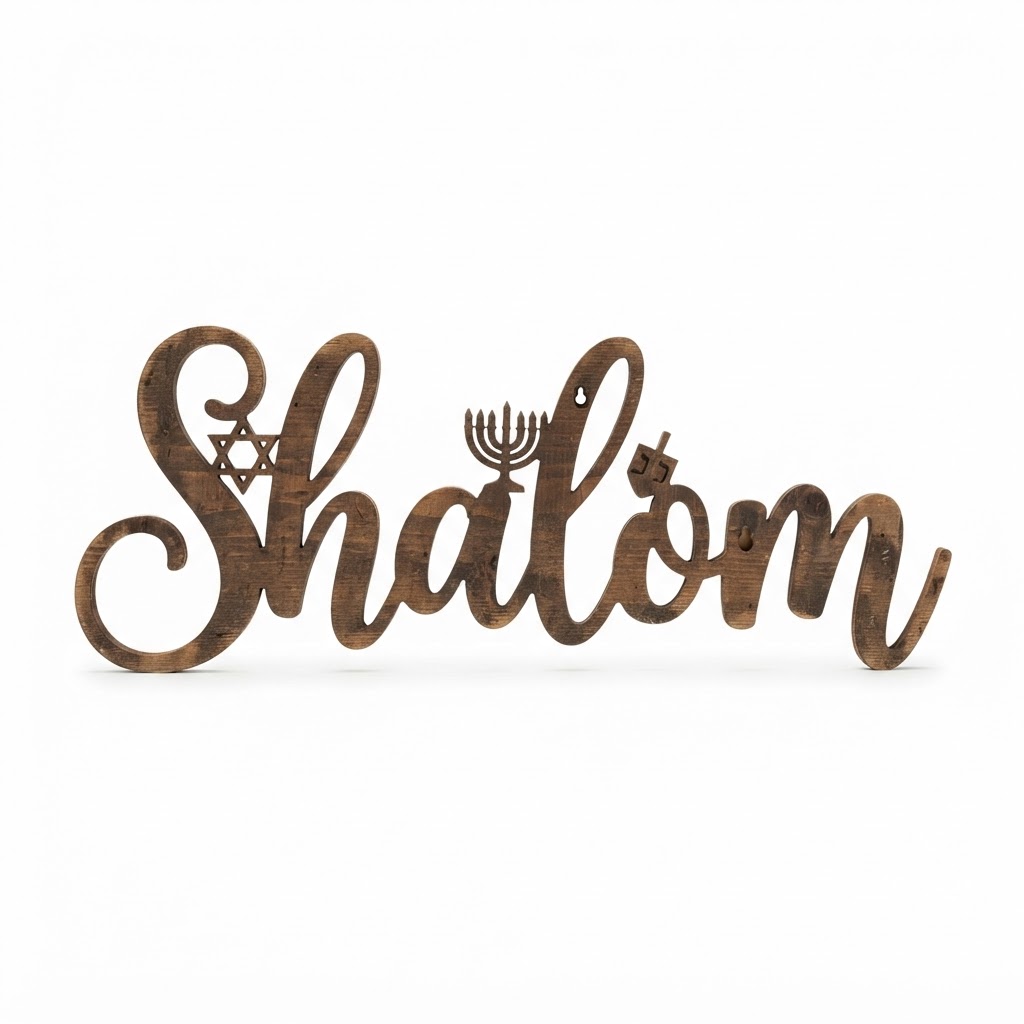 Hanukkah Shalom Script Wall Art