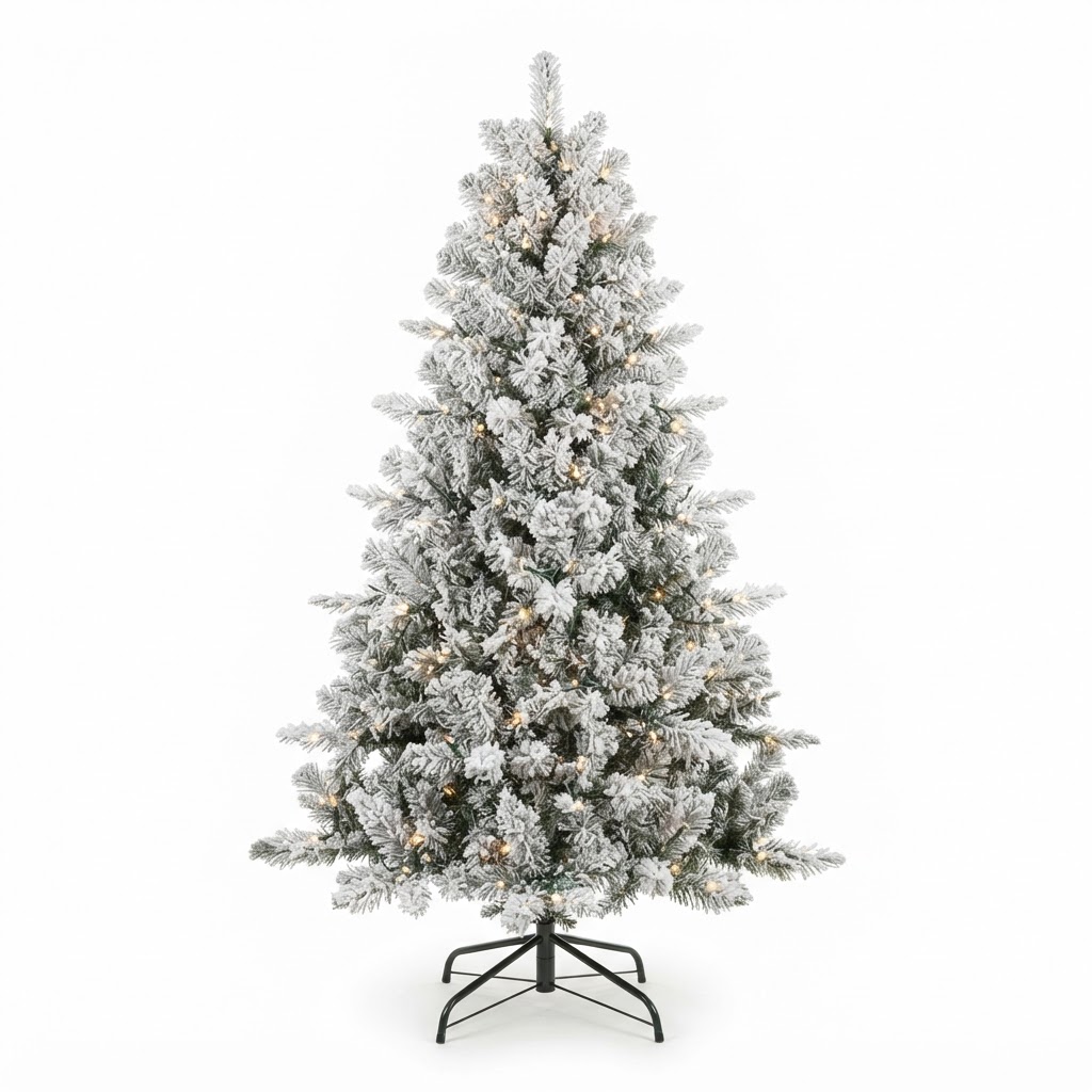 core Pre-Lit Flocked Christmas Tree