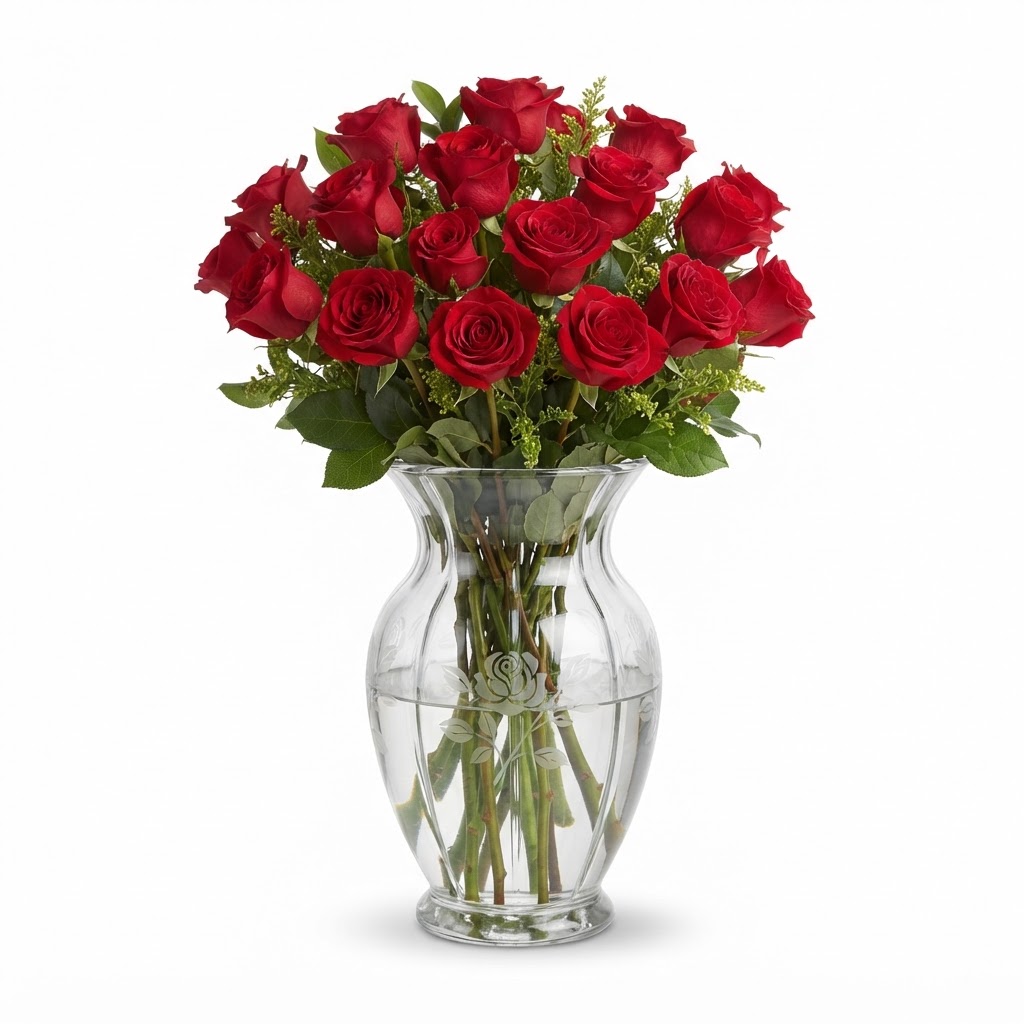 Transitional Glass Rose Bouquet Vase