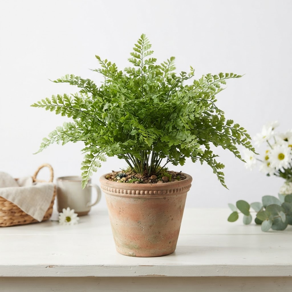 Potted Faux Fern in Terra Cotta Pot