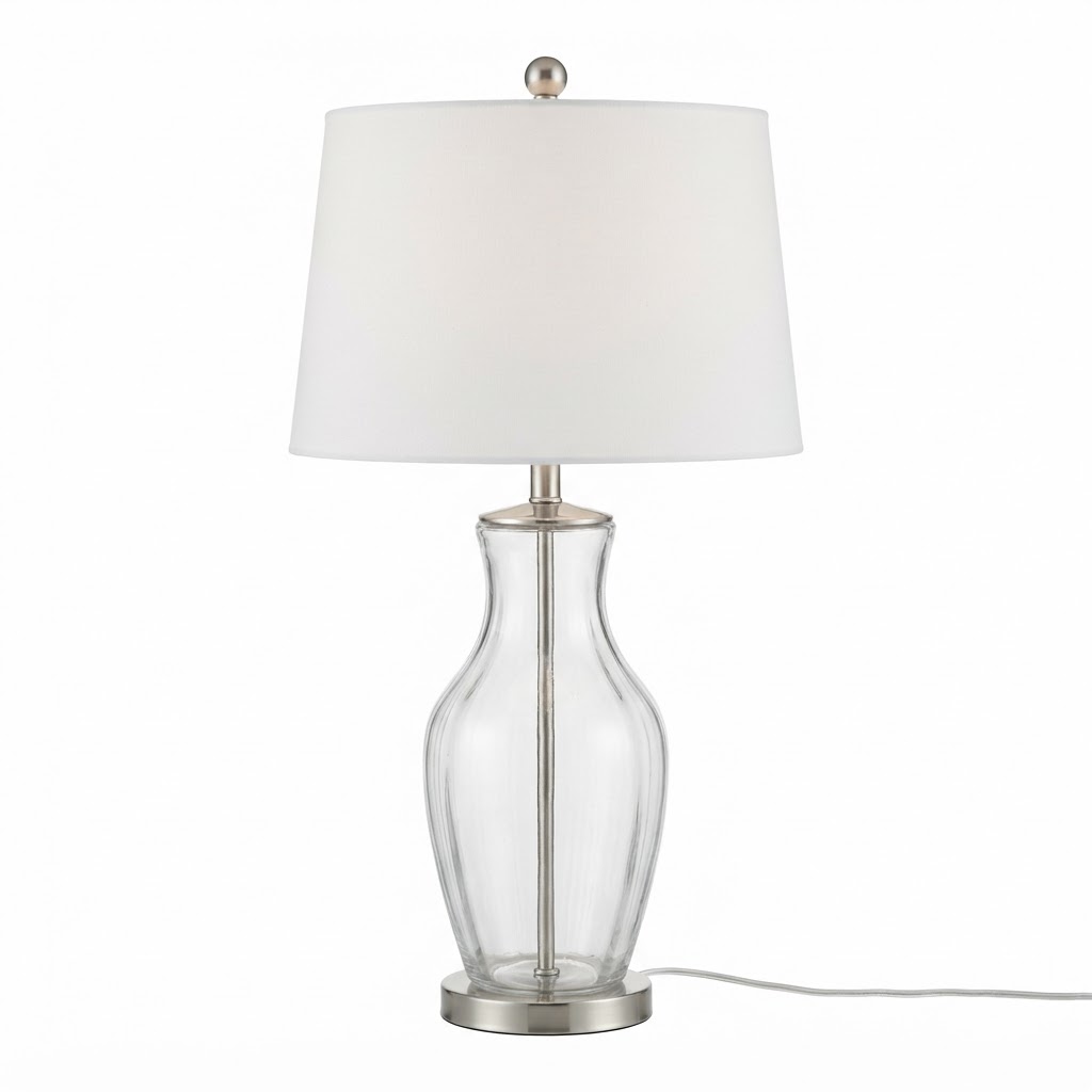 Transitional Clear Glass Table Lamp