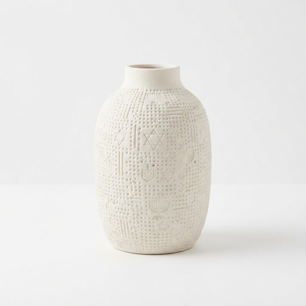 Ceramic White Textured Vase