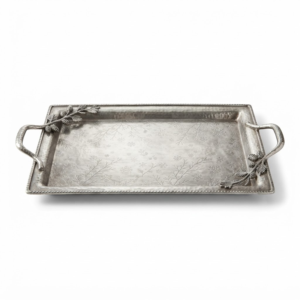 Winter Metallic Serving Tray