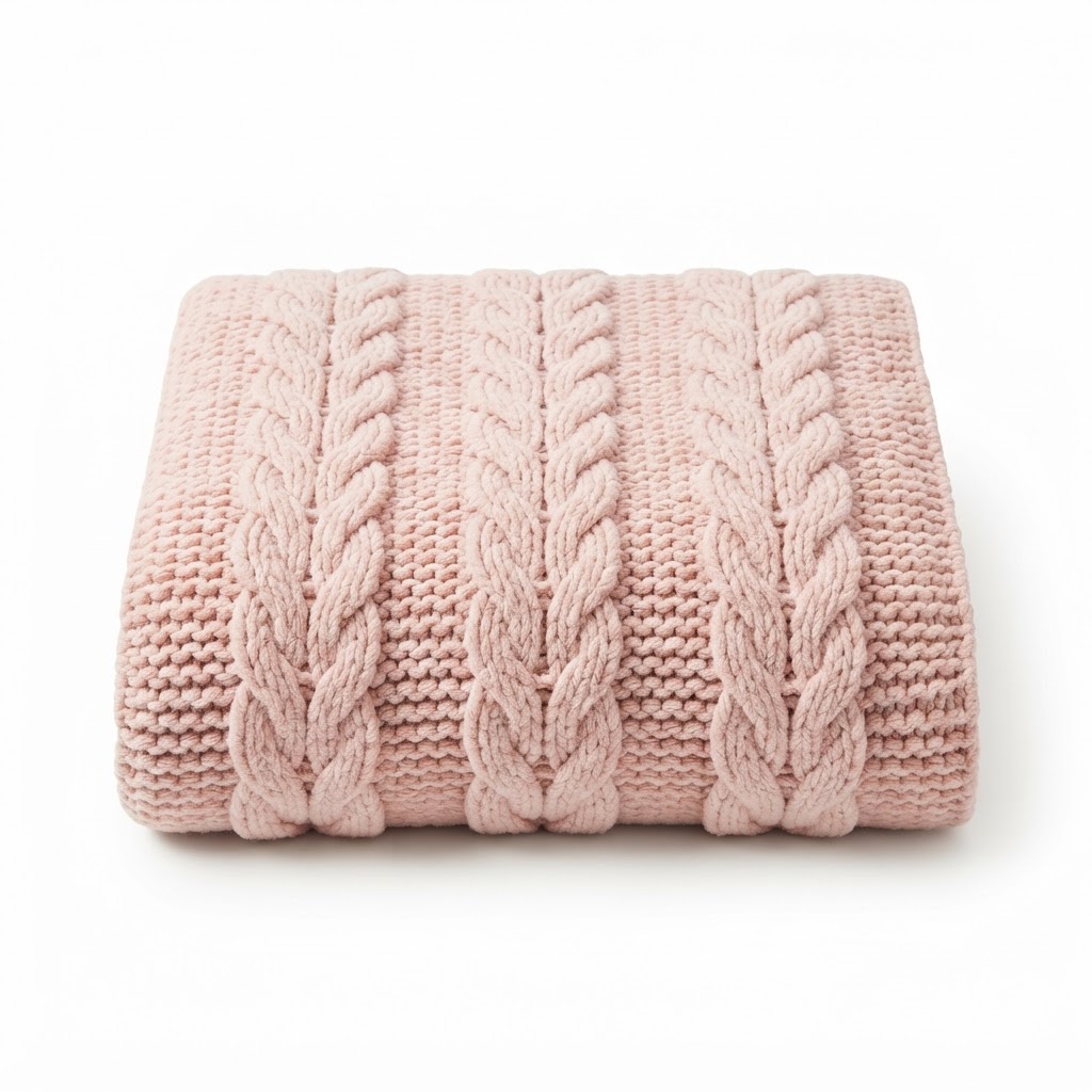 Blush Knit Throw Blanket