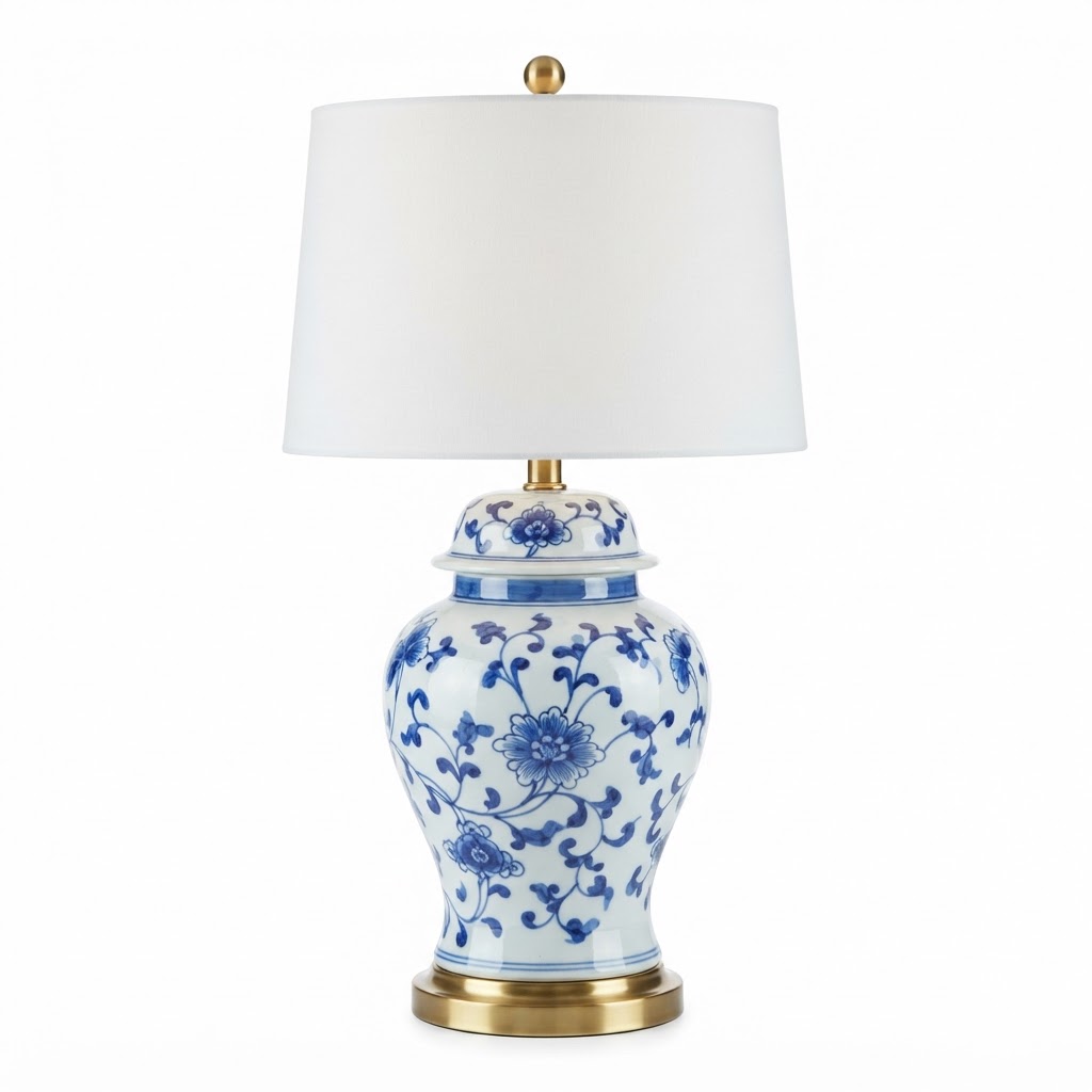 Blue and White Porcelain Lamp