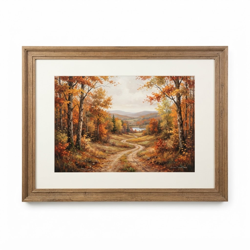 Framed Fall Landscape Wall Art