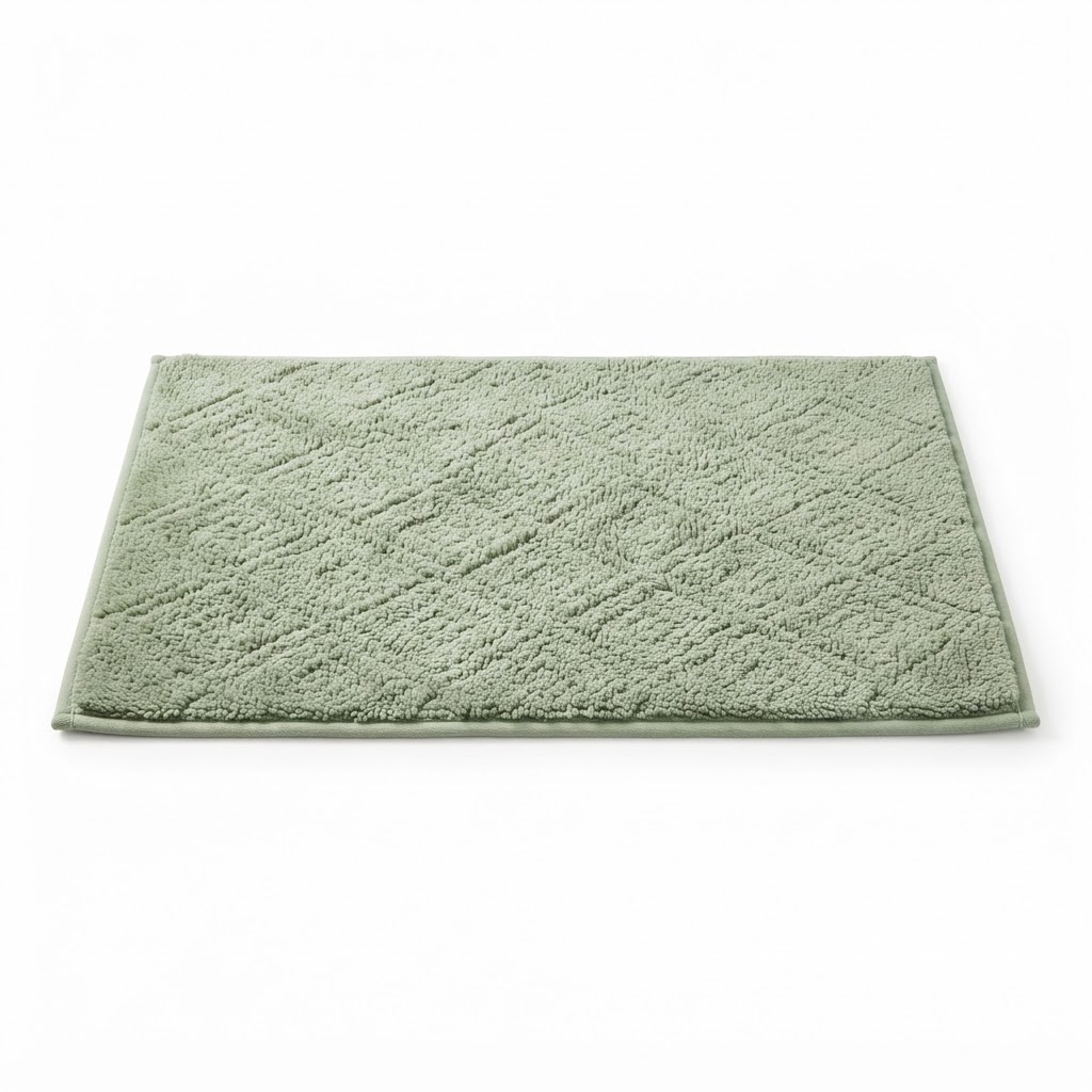 Plush Sage Green Cotton Bath Mat
