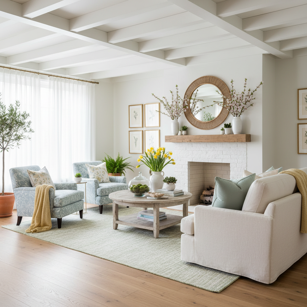 Modern Cottage Spring Living Room