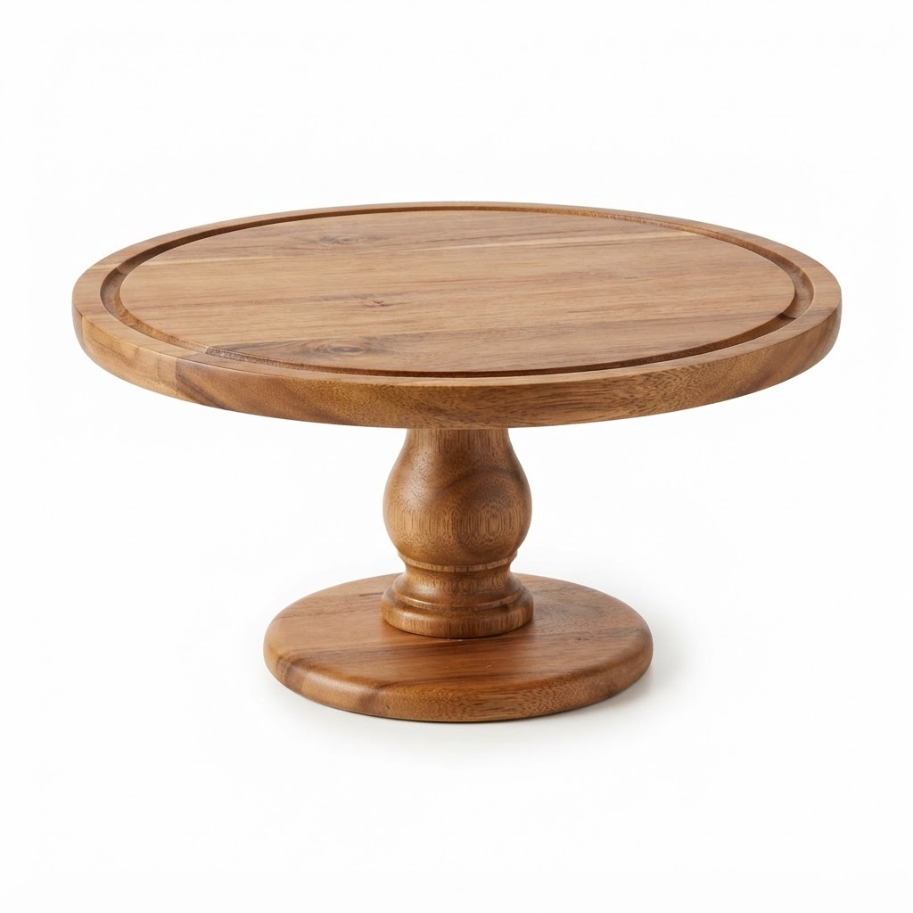 Wood Pedestal Cake Stand