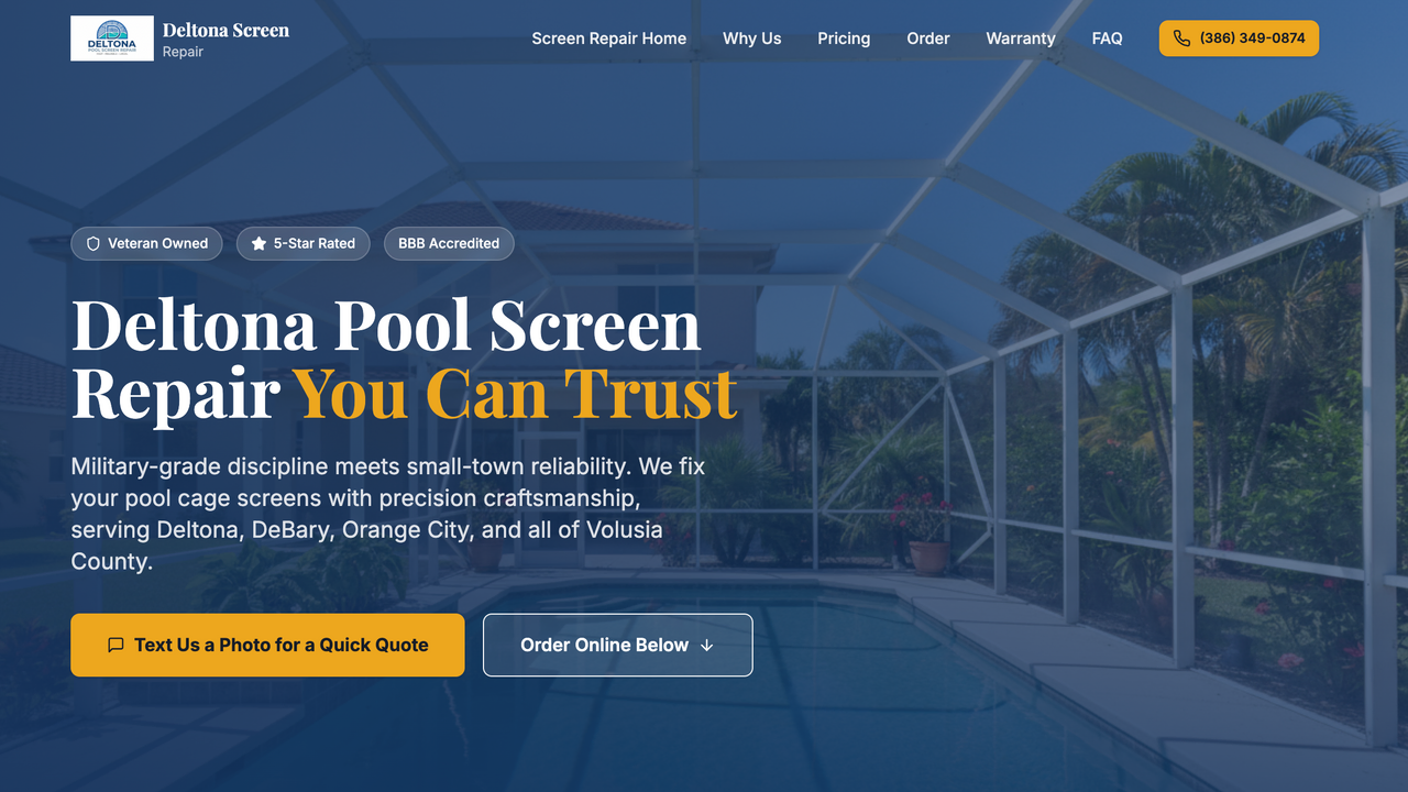 Deltona Pool Screen Repair Landing Pages template preview