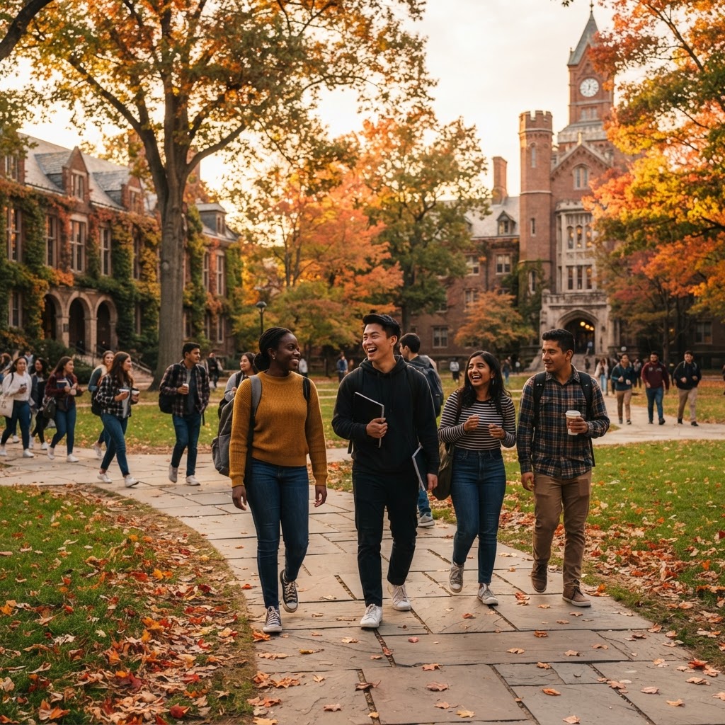 Students on campus