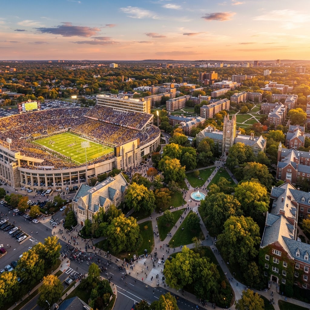 College campus aerial