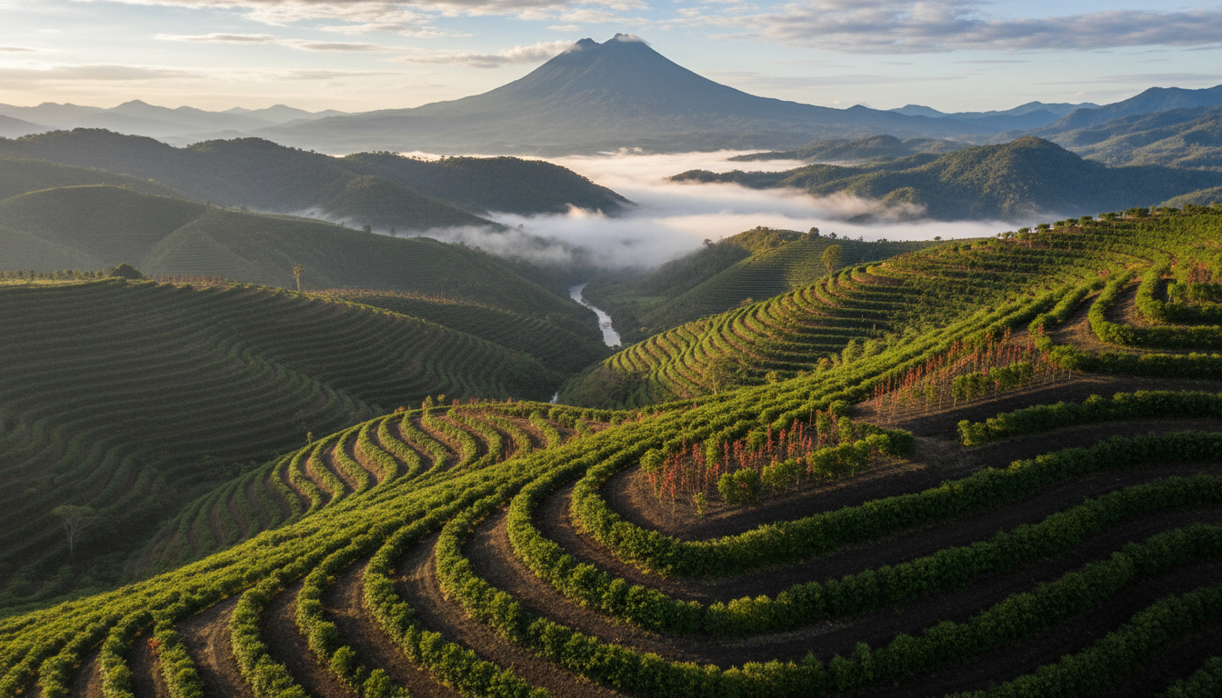 Coffee plantation terraces in Boquete