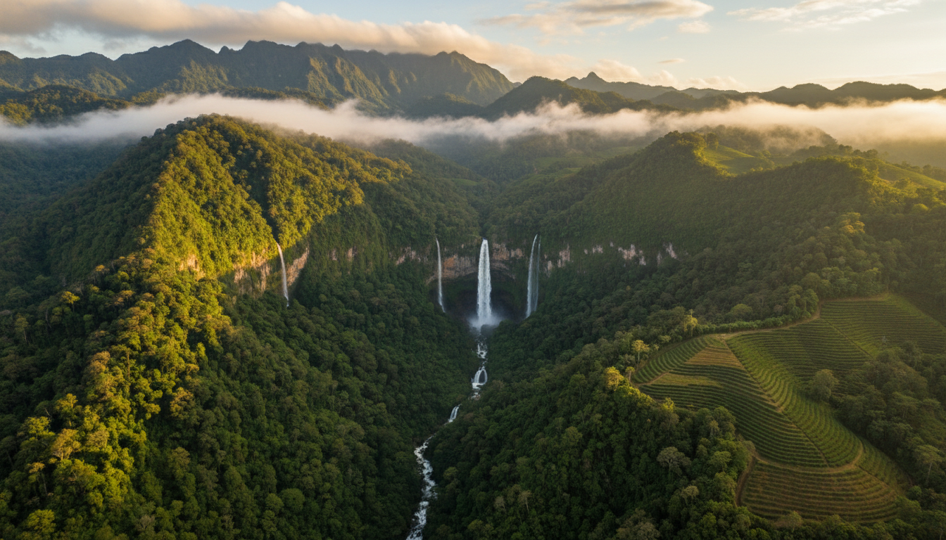 Aerial view of Boquete Panama highlands