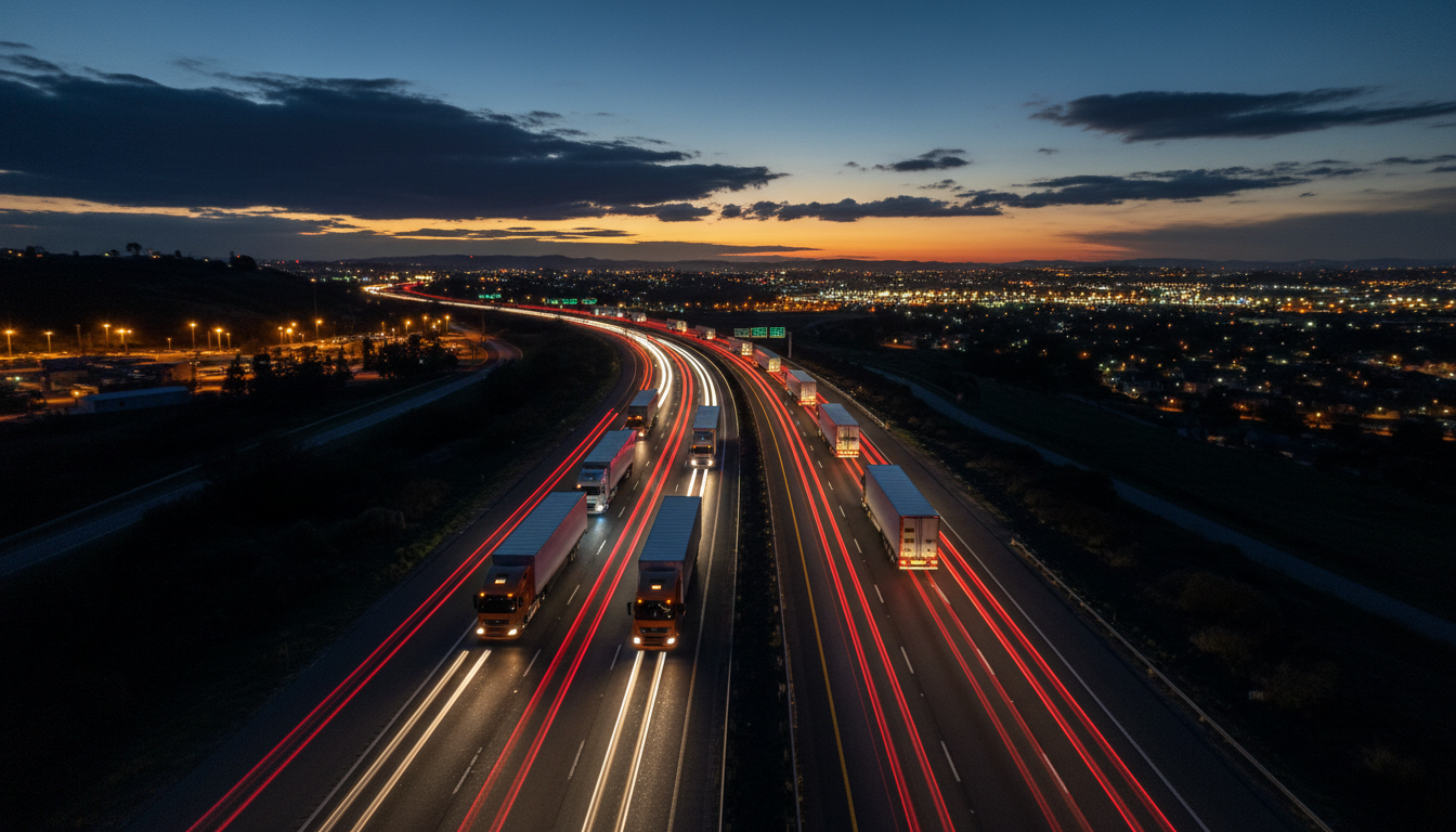 Fleet on highway