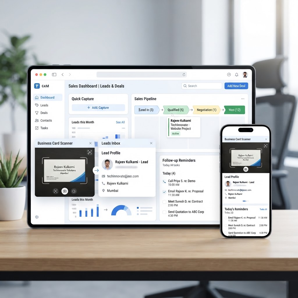 SnapRing-style lead capture and CRM workflow preview