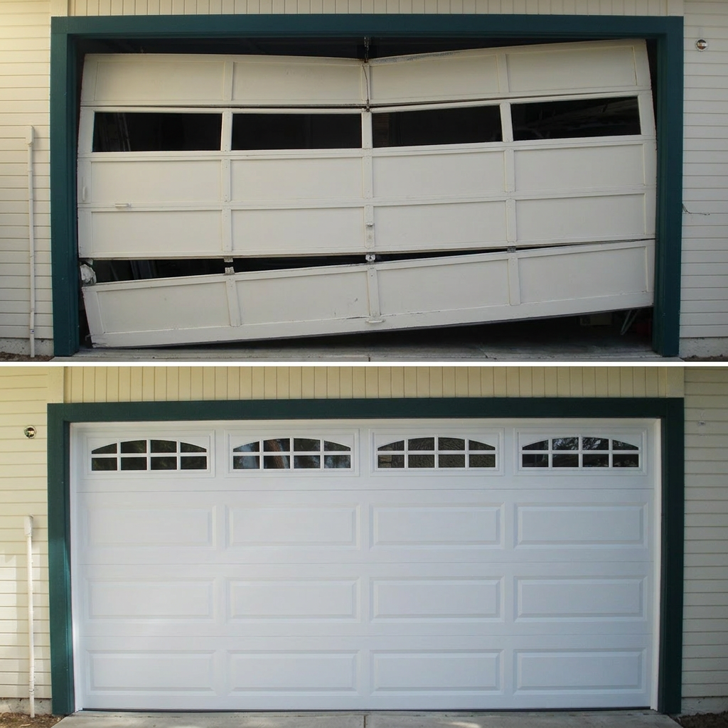 Off-Track Door Repaired & Upgraded