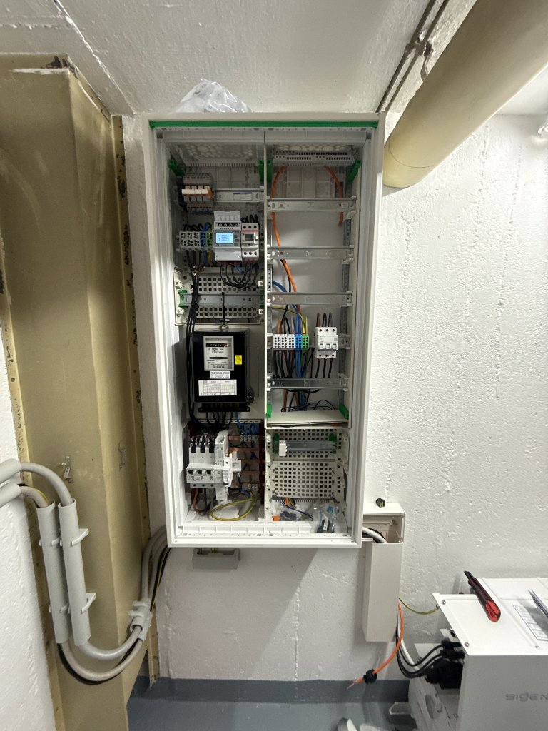 Zählerschrank während Installation
