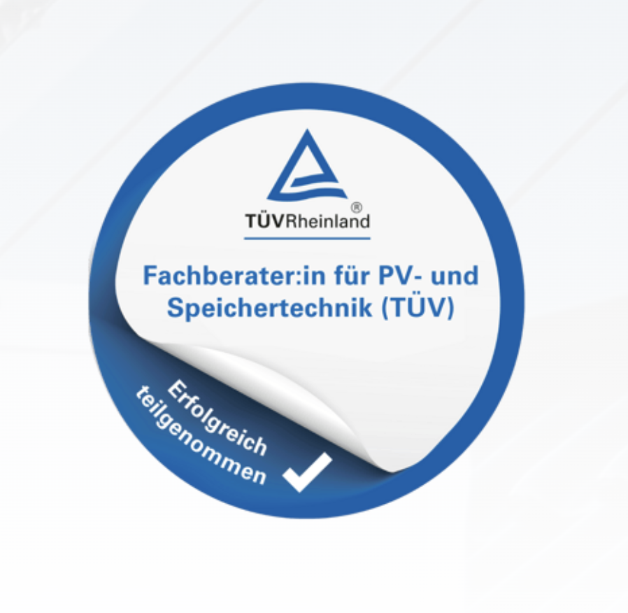TÜV Rheinland Fachberater für PV- und Speichertechnik