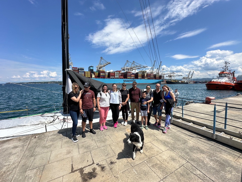 Team on dock