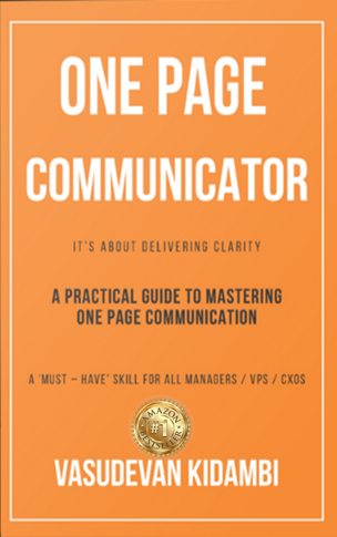 The One Page Communicator book cover by Vasudevan Kidambi