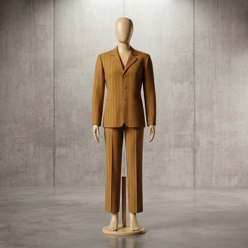 Vintage Falcone Orange Vertical Stripe 2-Piece Suit