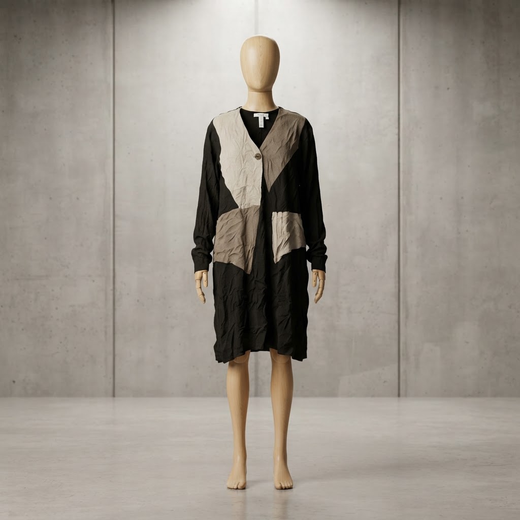 Vintage Maren Colorblock Patchwork Art-to-Wear Midi Dress