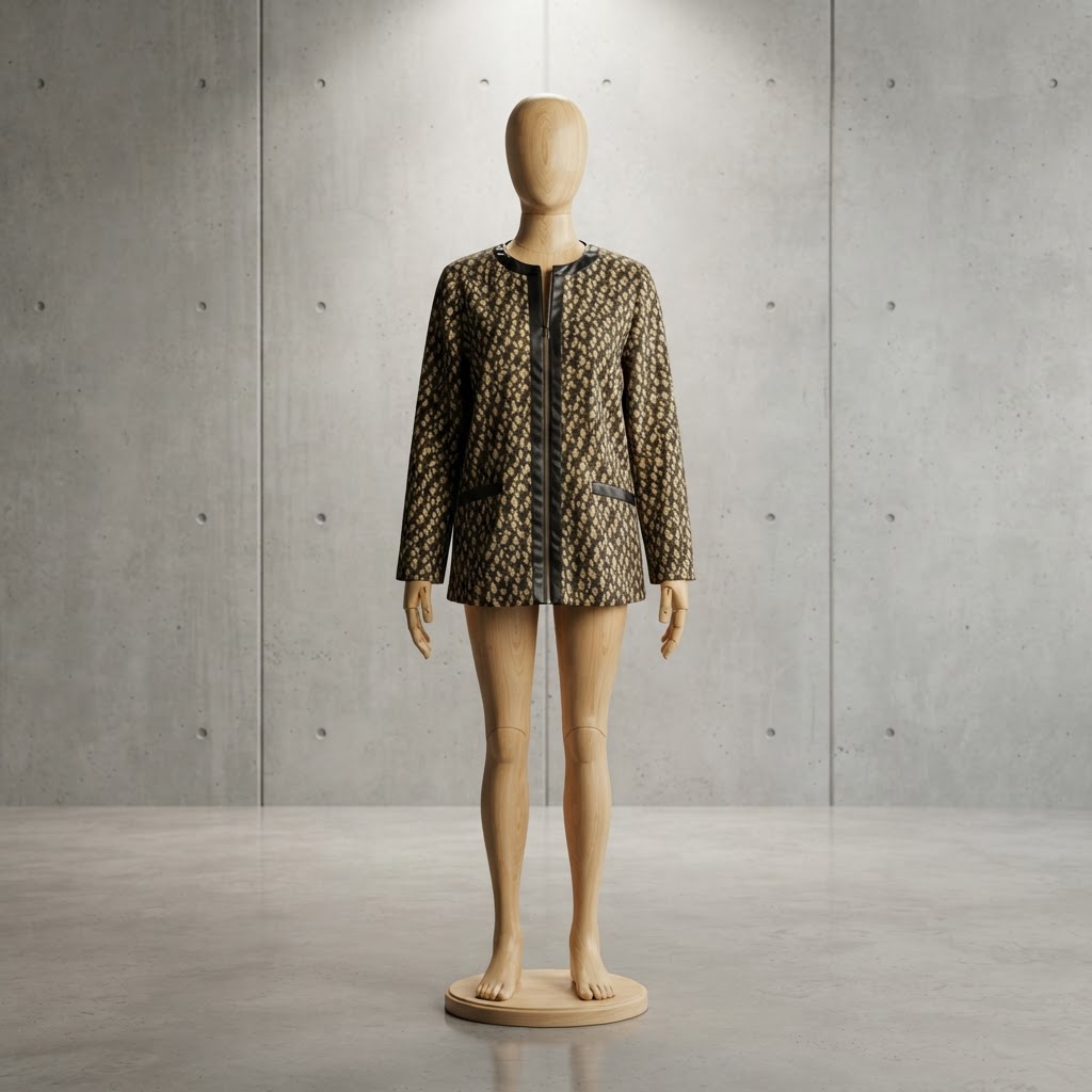 Bob Mackie Wearable Art Collection Leopard Bomber Jacket 