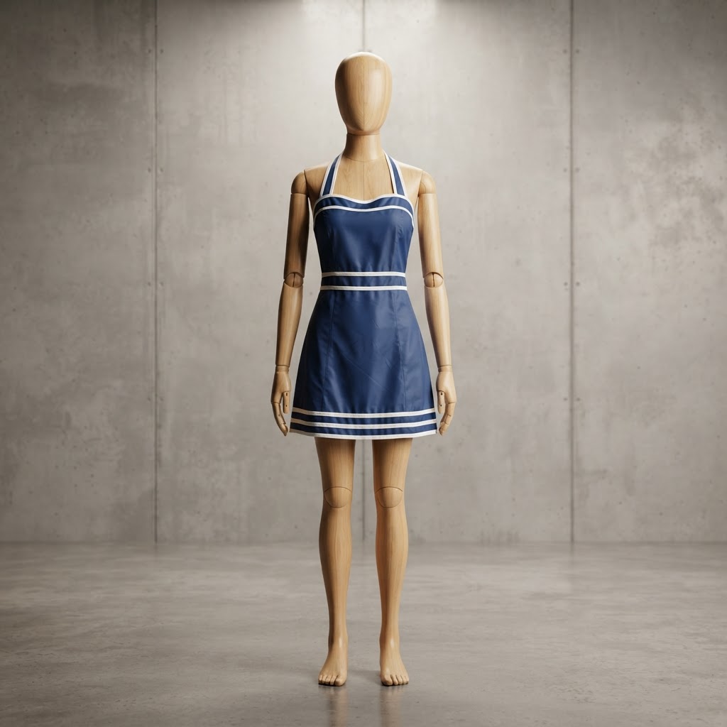 Shore Shapes Nautical Tummy-Control Swim Dress 
