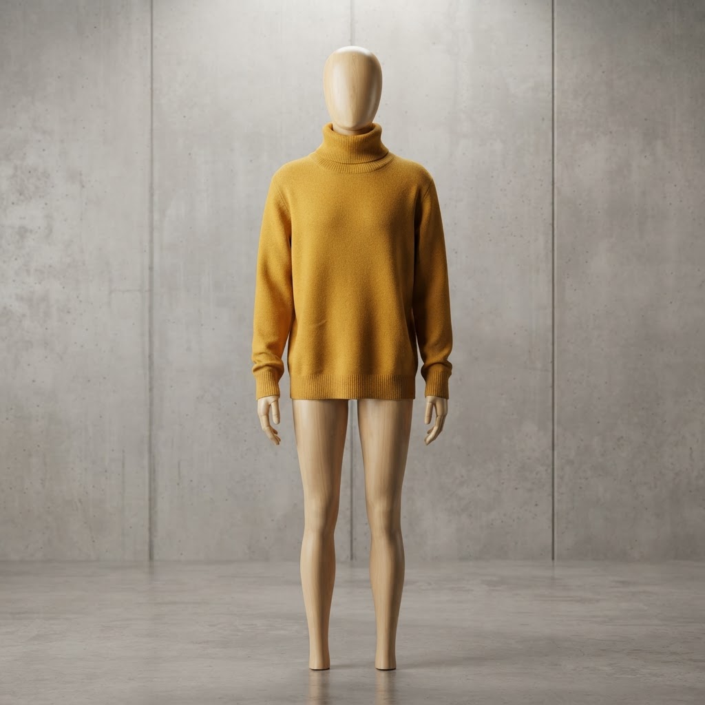 Prestige Original Mustard Yellow Cowl-Neck Sweater