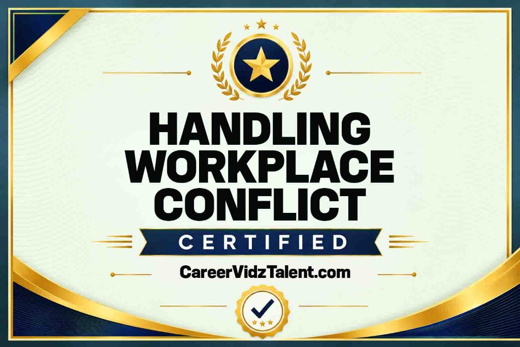 Handling Workplace Conflict certificate