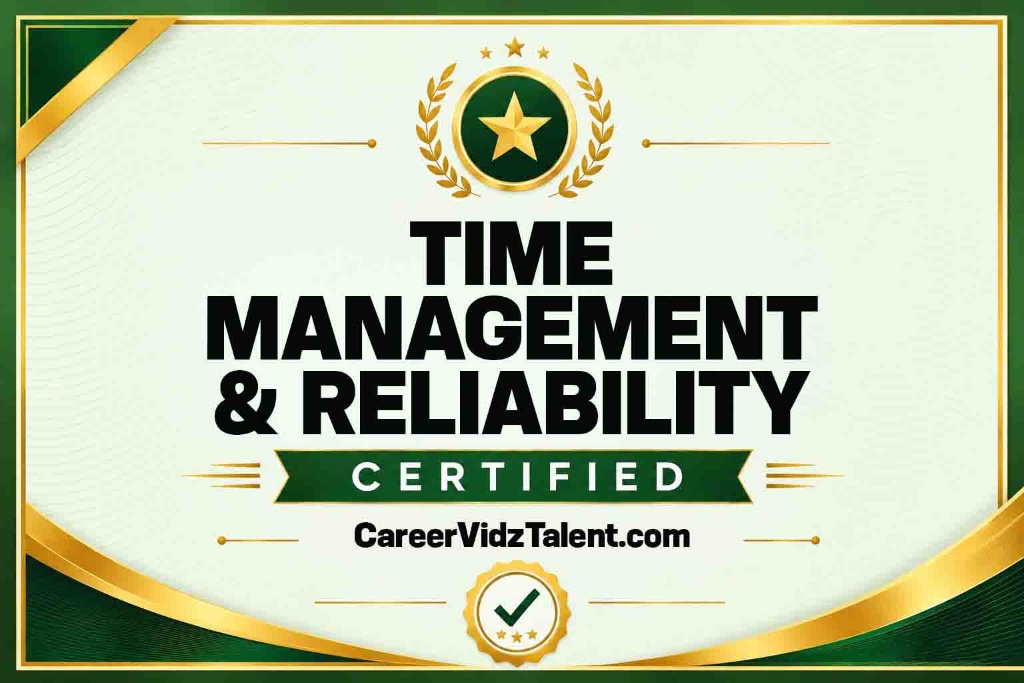 Time Management & Reliability certificate