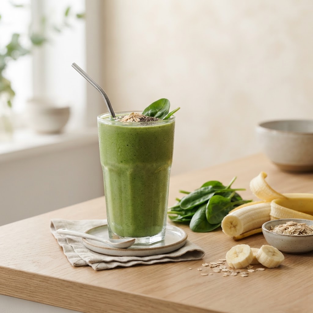 Spinach, banana & oat smoothie