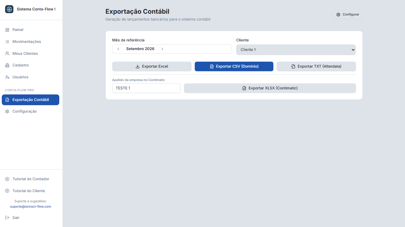Exportação contábil