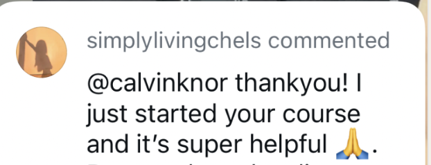 Instagram comment