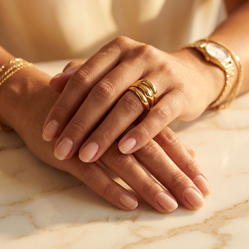 Essential Manicure — clean nail shaping and relaxing hand massage at villa poolside, Mykonos