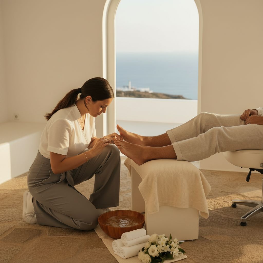 Men's Pedicure — full foot grooming for comfort and style at luxury villa, Athens