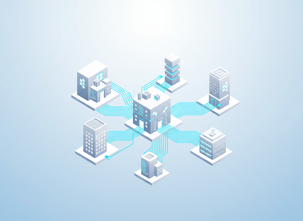 Digital real estate ecosystem illustration
