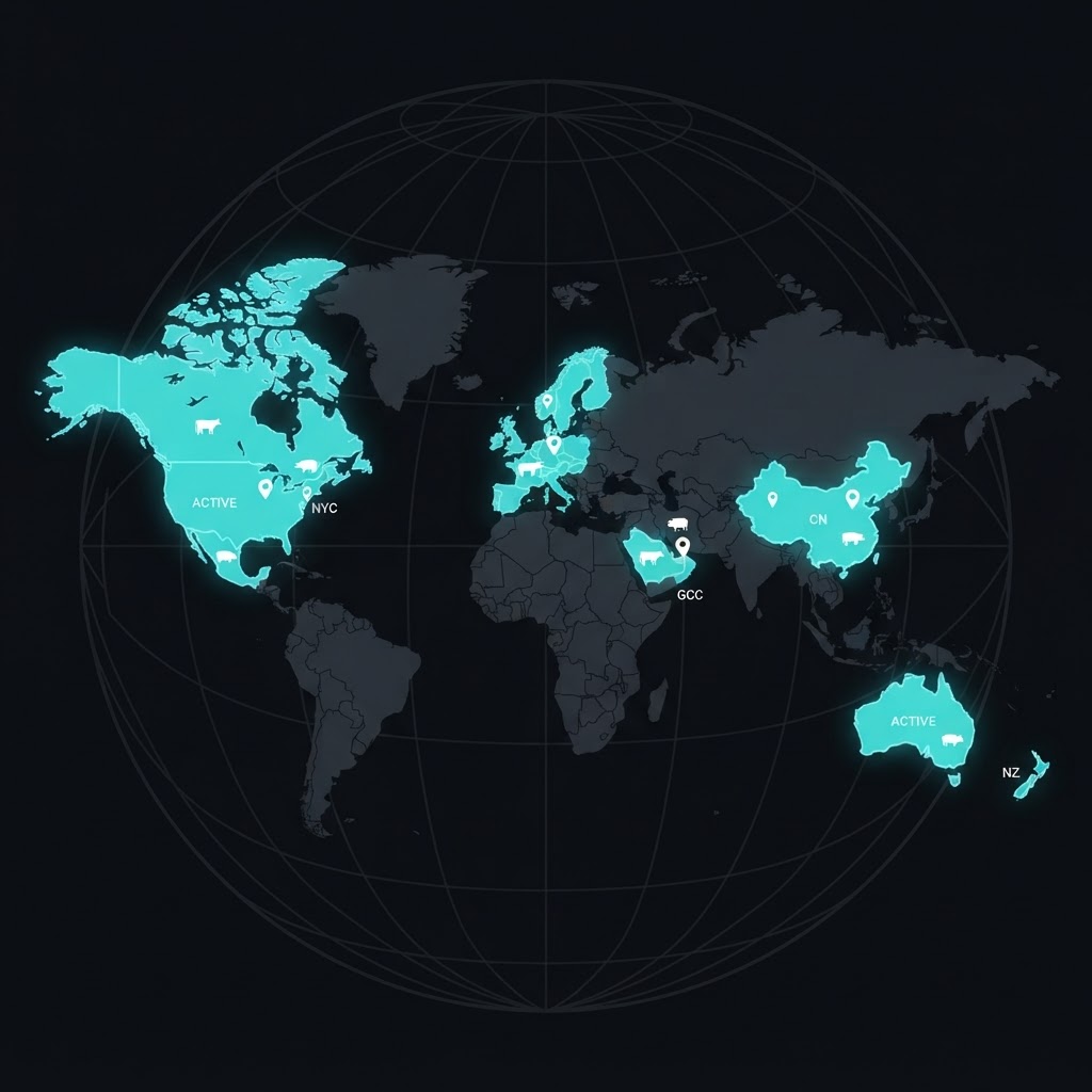 Global livestock compliance regions map