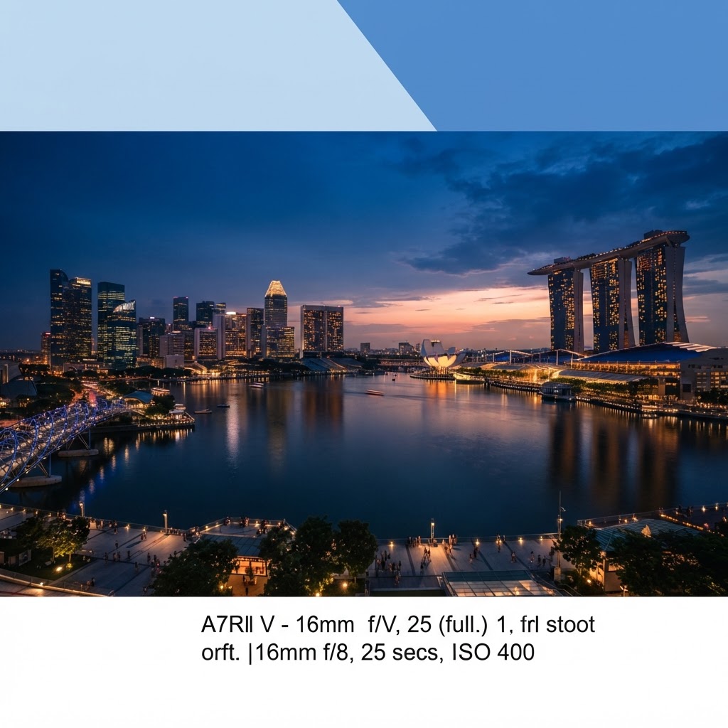 Singapore waterfront at blue hour