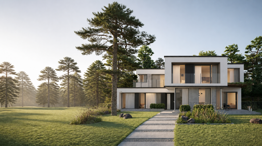 Premium European home with modern windows