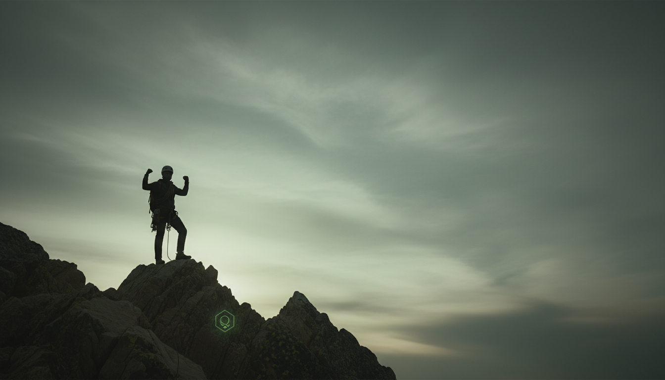 Mountain summit silhouette