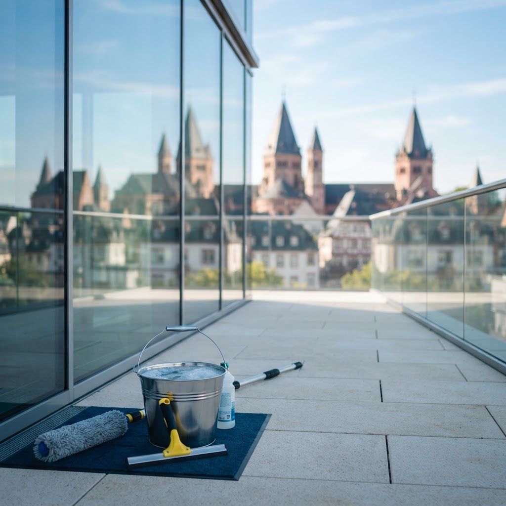 Fensterreinigung Mainz & Wiesbaden | Profi-Fensterputzer (KI-generiertes Bild)