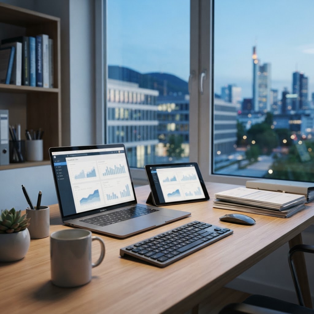 Digitale Buchhaltung in Frankfurt & Rhein-Main | Lexware Office (KI-generiertes Bild)