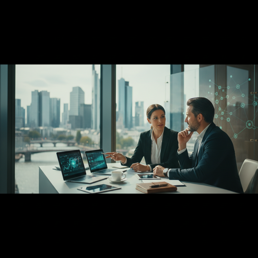 Digitale Buchhaltungsstrategien: Wie Unternehmen im Rhein-Main-Gebiet mit Lexware Office die Buchhaltungsprozesse optimieren können (KI-generiertes Bild)