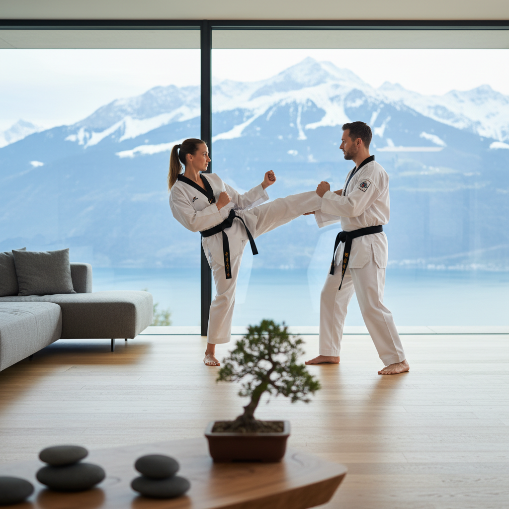 Taekwondo in Glarus: Stress bewältigen und mentale Stärke aufbauen (KI-generiertes Bild)