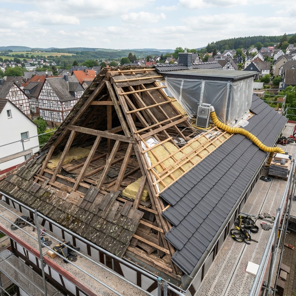 Asbestsanierung Westerburg: Dachdecker für Ihr Gebäude (KI-generiertes Bild)