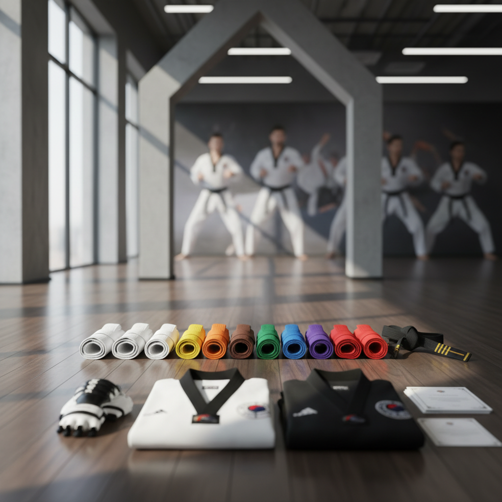 Taekwondo Gürtel – Bedeutung und Prüfungen im Überblick (KI-generiertes Bild)