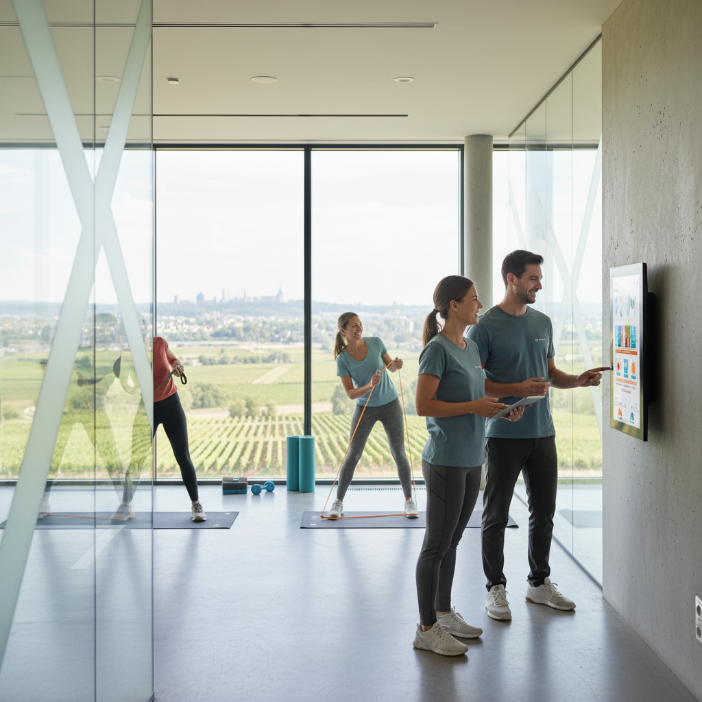 Firmenfitness in Ingelheim: Individuelle Programme einfach buchen (KI-generiertes Bild)