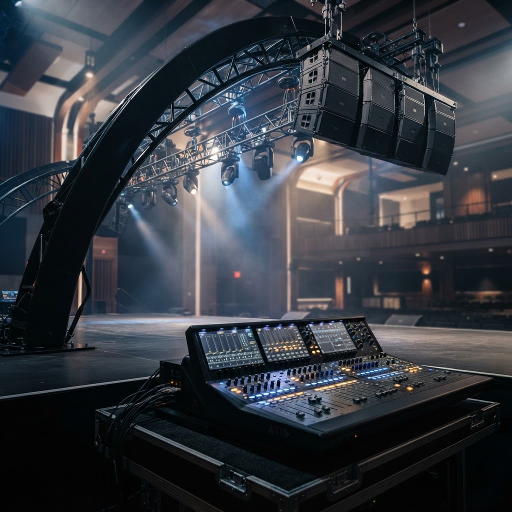 Veranstaltungstechnik mieten Celle | Eventtechnik & Sound (KI-generiertes Bild)